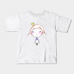 Girl with a bird Kids T-Shirt